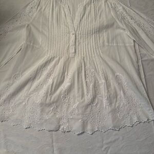 Chico's White Embroidered Blouse
